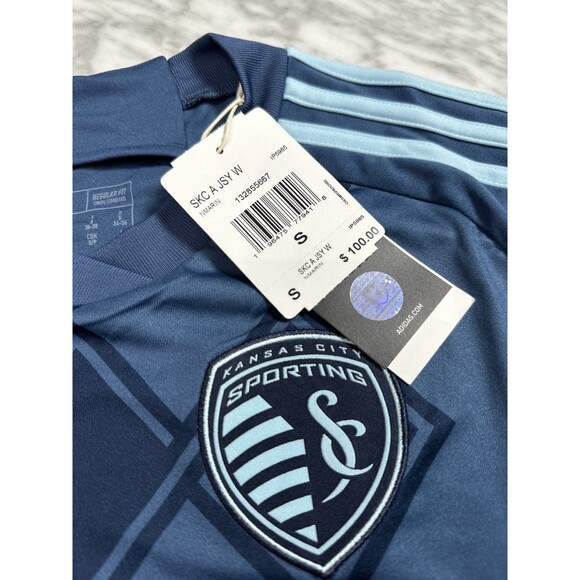 Adidas MLS Sporting Kansas City SC 2024 Soccer Jersey Women's Small futbol NEW - Picture 8 of 9